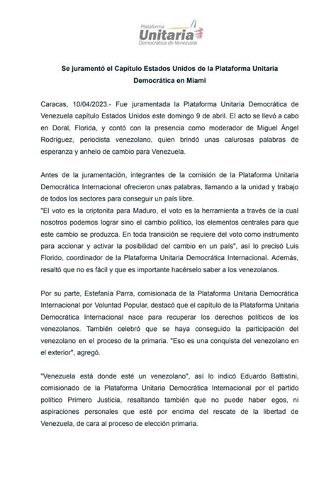 Unidad Venezuela On Twitter Ndp Se Jurament El Cap Tulo Estados