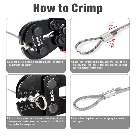 IWISS Wire Rope Crimping Tool for Aluminum Crimping Loop Sleeve, Two ...