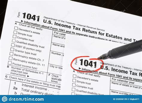 Form 1041 U S Income Tax Return For Estates And Trusts United States