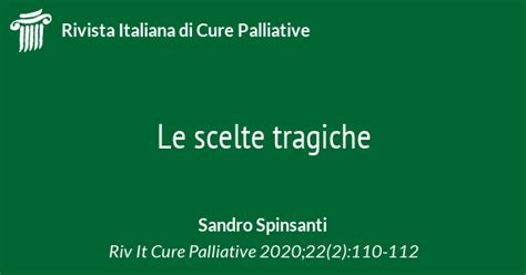 Le Scelte Tragiche Rivista Italiana Di Cure Palliative Organo