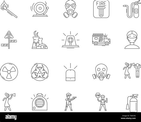 Alarms Ystem Line Icons Signs Vector Set Outline Illustration