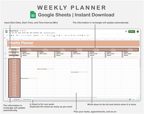 Google Sheets - Weekly Planner - Neutral – kjunstudio