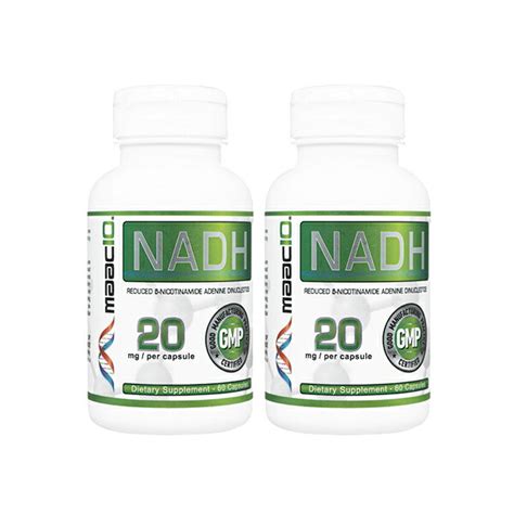 海外通販正規品日時指定不可NADH 20mg 60錠 2本 Maac10 マックテン マック10 還元型ニコチンアミドアデニンジ