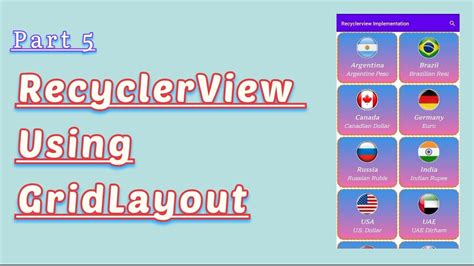 Recyclerview Using Gridlayout Part 5 Youtube