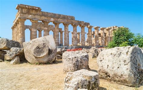 Ruines Dun Temple Grec Dans Le Parc Archéologique De Selinunte En