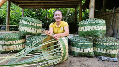 Traditional Bamboo Basket Weaving Process Goes To Market Sell Ly Thi