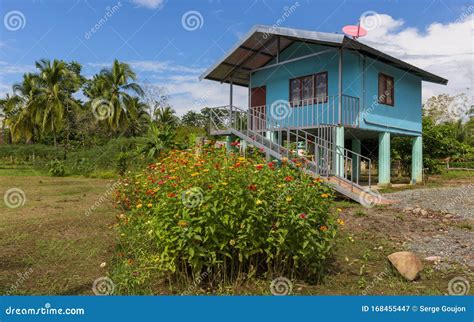 Traditional Wooden House Built on Stilts, Costa Rica Caribbean Region Stock Image - Image of ...