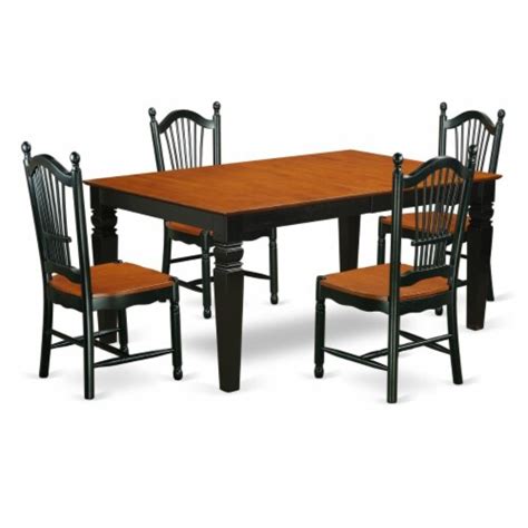 East West Furniture Wedo5 Bch W 5 Piece Dinette Set Black And Cherry 5 King Soopers