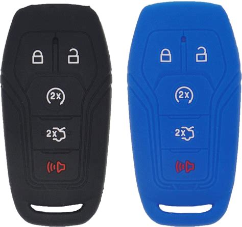 Lemsa 2pcs Silicone 5 Buttons Smart Key Fob Cover Remote