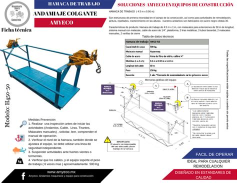 Hamaca De M De Largo Con Malacates Kg Y M De Cable