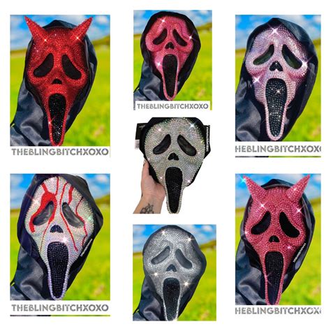 Ghostface Bling Crystal Rhinestone Scream Mask Etsy