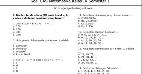 Contoh Latihan Soal Soal Matematika Tentang Faktor Kelas