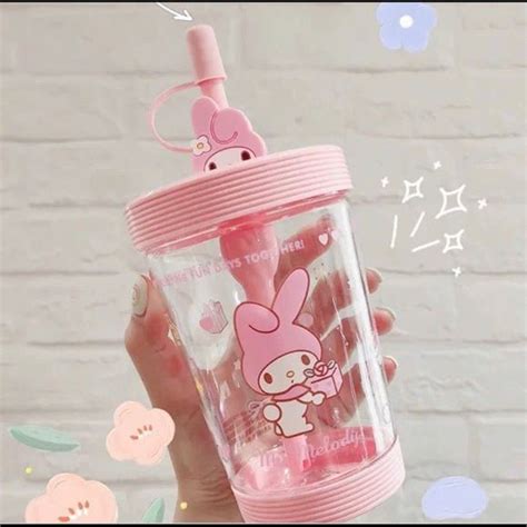 Miniso X Sanrio My Melody Tumbler Cup With Lid And Straw Hello Kitty My