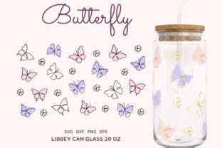 Butterfly Wrap Svg Libbey Can Glass Oz Graphic By Lemon Chili