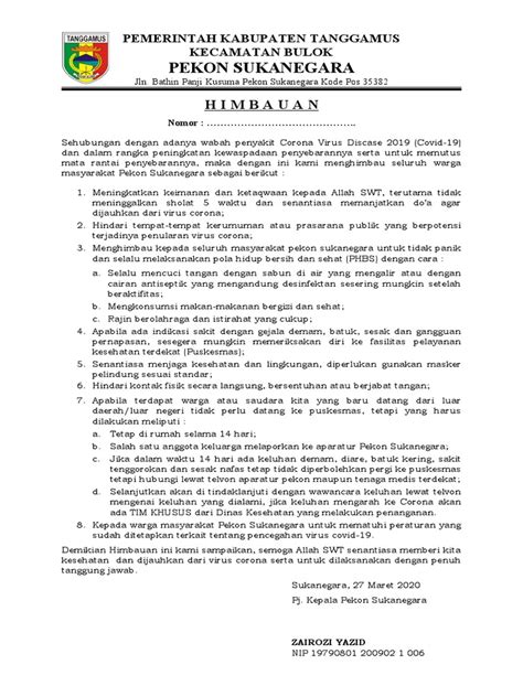 Surat Himbauan Warga Pdf