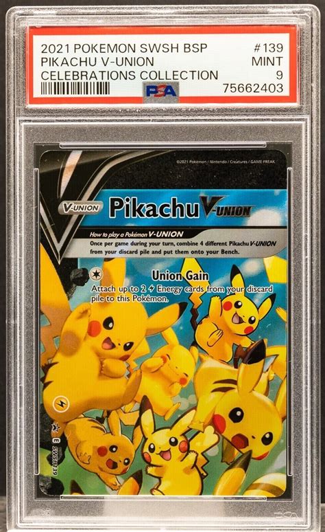 Pikachu V Union Pokemon Swsh Bsp Celebrations Collection Psa