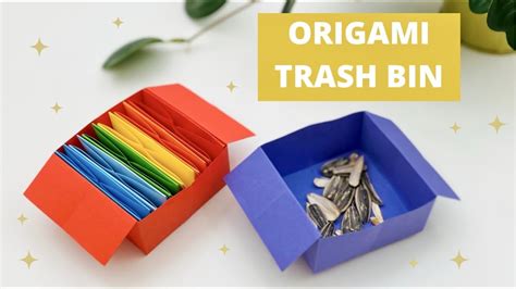 How To Make Trash Bin From Paper Origami Trash Bin Tutorial Paper