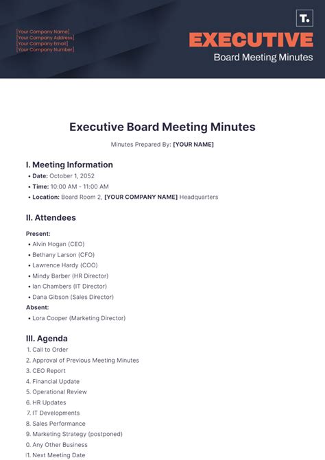 Free Meeting Minute Templates And Examples Edit Online And Download