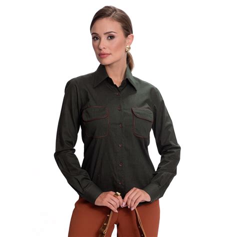 Camisa Linho Feminina Bolso Alfaiataria Teresa Teodoro Teodoro