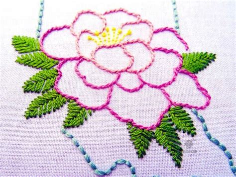 Colorful Embroidery Flowers Stitches