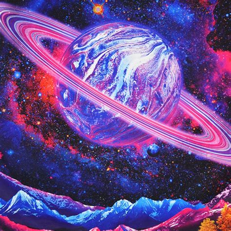 Galaxy Tapestry Trippy Planet Psychedelic Mountain Wall Space Etsy