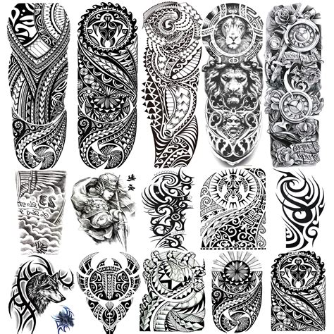 Buy KOTBS15 Sheets Tribal Totem Tempoary Tattoo Sleeves For Men Women