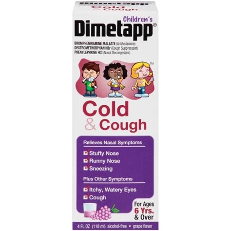 Children's Dimetapp Cough & Cold Relief Liquid - Dextromethorphan ...