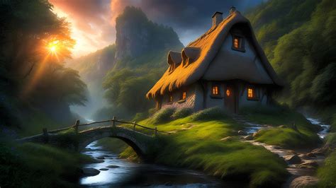 A Thatched House by AI-Postcards on DeviantArt