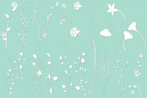 Floral Silhouettes SVG Floral SVG Cut File Flowers SVG - Etsy