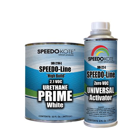 Automotive 21 Low Voc 2k Urethane Primer White Quart Kit Smr 221wq222 8 Speedokote Llc