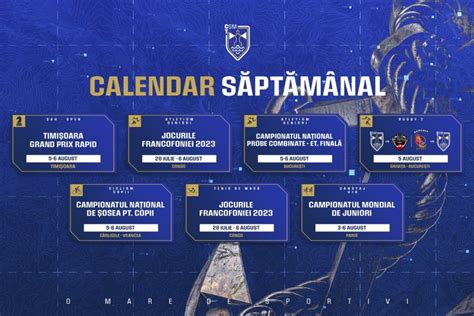 Calendar sportiv CSM Constanța Competiții interne și internaționale O