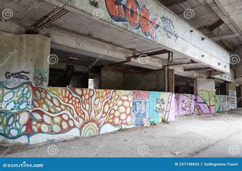 Graffiti Painted Along The Former Sniper Tower In Western Mostar