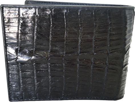 Authentic River Crocodile Skin Men S Bifold Crocodile Tail Black Wallet