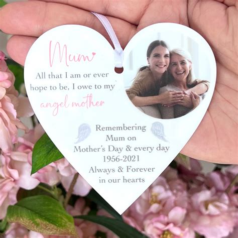 In Loving Memory Mum Memorial Hanging Heart Remembrance T Etsy Uk