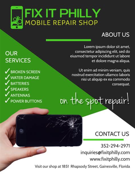 Mobile Phone Repair Service Shop Ad Flyer Template Postermywall