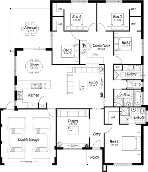 4 Bedroom House Plans Single Story