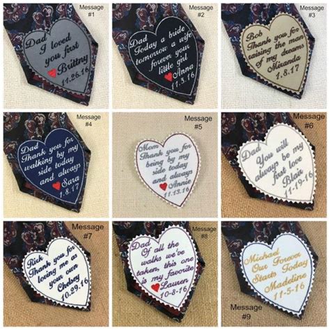 Father Of The Bride WEDDING TIE PATCH Choose Message Choose Patch