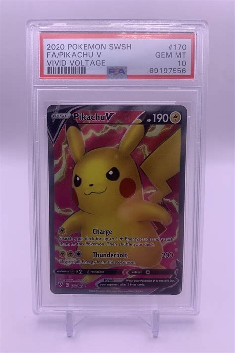 Pokemon Swsh Vivid Voltage Full Art Pikachu V Psa Gem