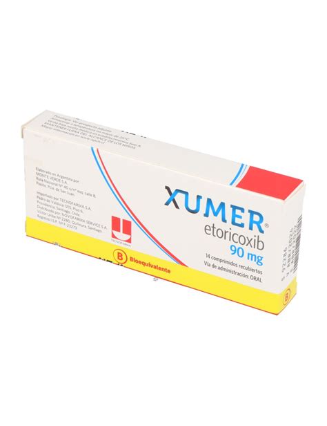 XUMER 90 MG ETORICOXIB 14 COMPRIMIDOS RECUBIERTOS BIOEQUIVALENTE LAB