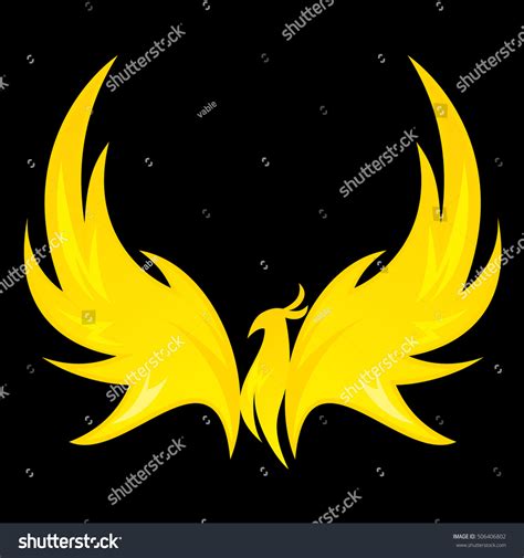 Phoenix Rising Logo Design Stock Vector Royalty Free 506406802