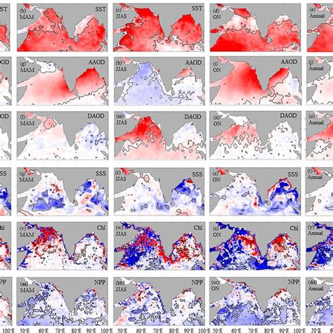 The Seasonal Trends In Sst During A Winter Djf B Spring Mam