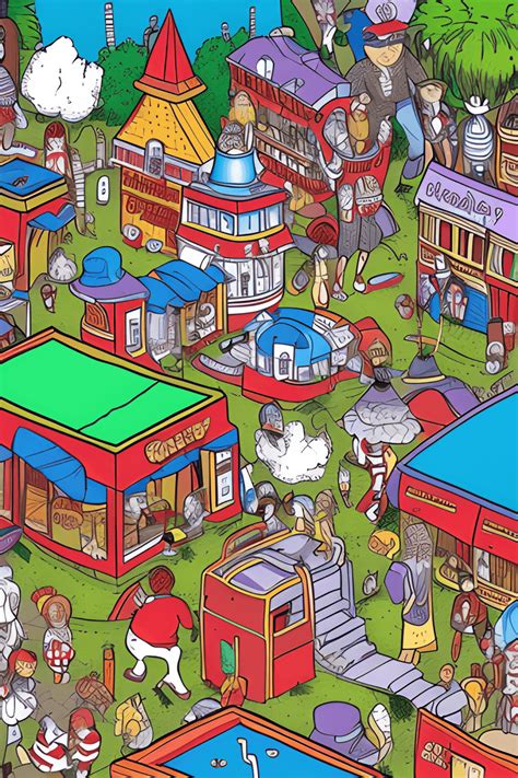 Fantasy City Where Is Waldo Style Realistic Illustration Creative Fabrica