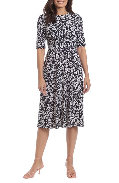 London Times Mj Floral Print A Line Midi Dress Nordstrom In 2024 A