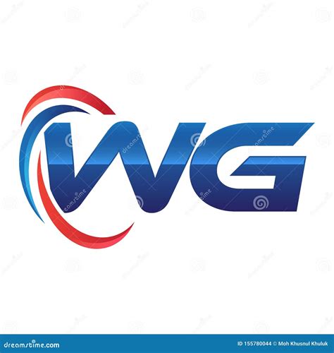 Logotipo Swoosh Del Wg De La Letra Inicial Rojo Y Azul Ilustraci N Del