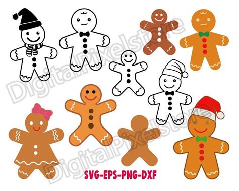 Christmas Gingerbread Svg Bundlechristmas Svggingerbread Man Etsy