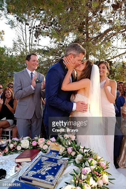 41 Ryan Serhant And Emilia Bechrakis Wedding In Greece Stock Photos