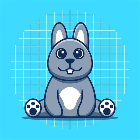 Premium Vector Cute Bunny Mascot Sitting Vector Illustration