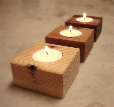 21 Creative Handmade Candle Decorations Wood Candle Holders Wood