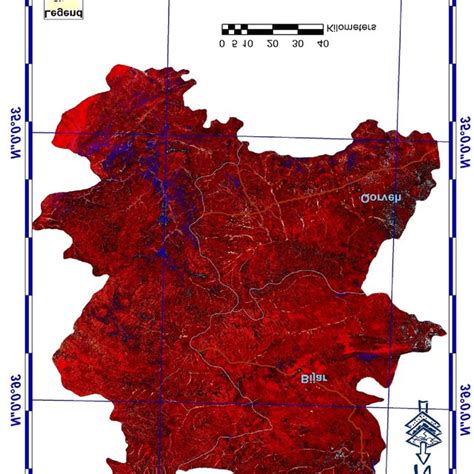 Landsat ETM Ratio Image Bands B5 B7 B4 B2 B1 B2 In Red Green