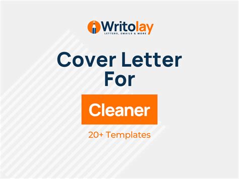 Cleaner Cover Letter Example Templates Writolay